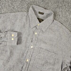 Orvis Charles F Orvis Signature Collection Mens Gray Linen Check Shirt Large
